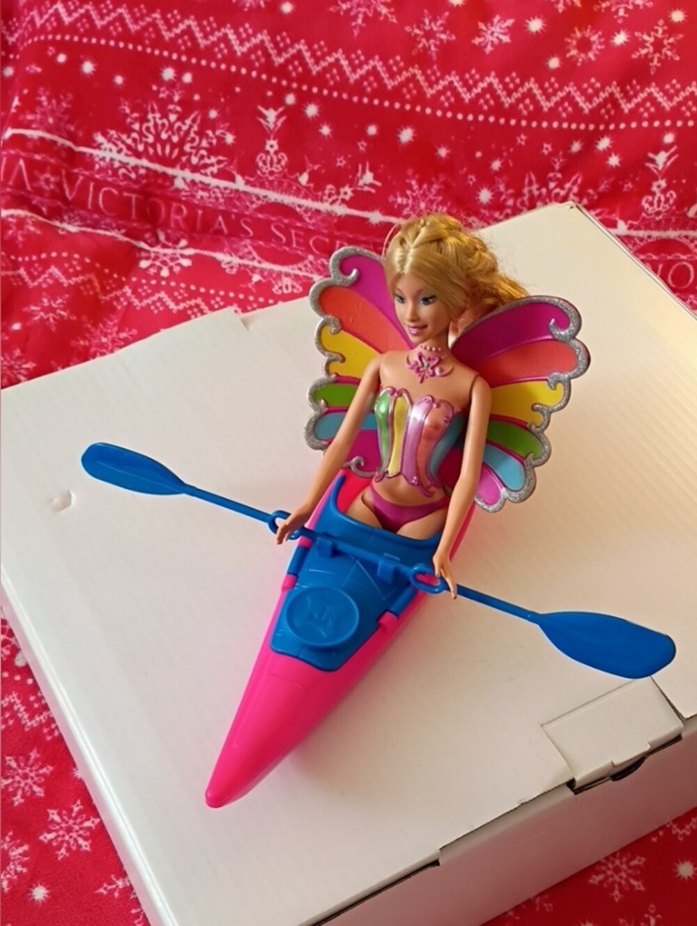 Fairytopia Magic Rainbow Barbie Fairy Doll Ellina In Pink/Blue Kayak Preloved